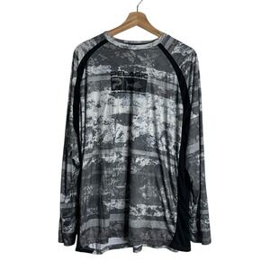 Pelagic Mens Fishing Long Sleeve Sun Protection Shirt Grey Camo XXL